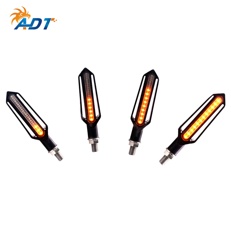  ADT New 2pcs Flowing Motorbike Turn Signal Lights Flashing Turning Indicators Amber 12V Universal for Motorcycle Scooter